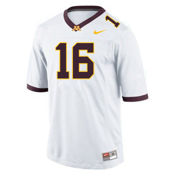 Men #16 Johnny Santaga Minnesota Golden Gophers College Football Jerseys Sale-White - Click Image to Close